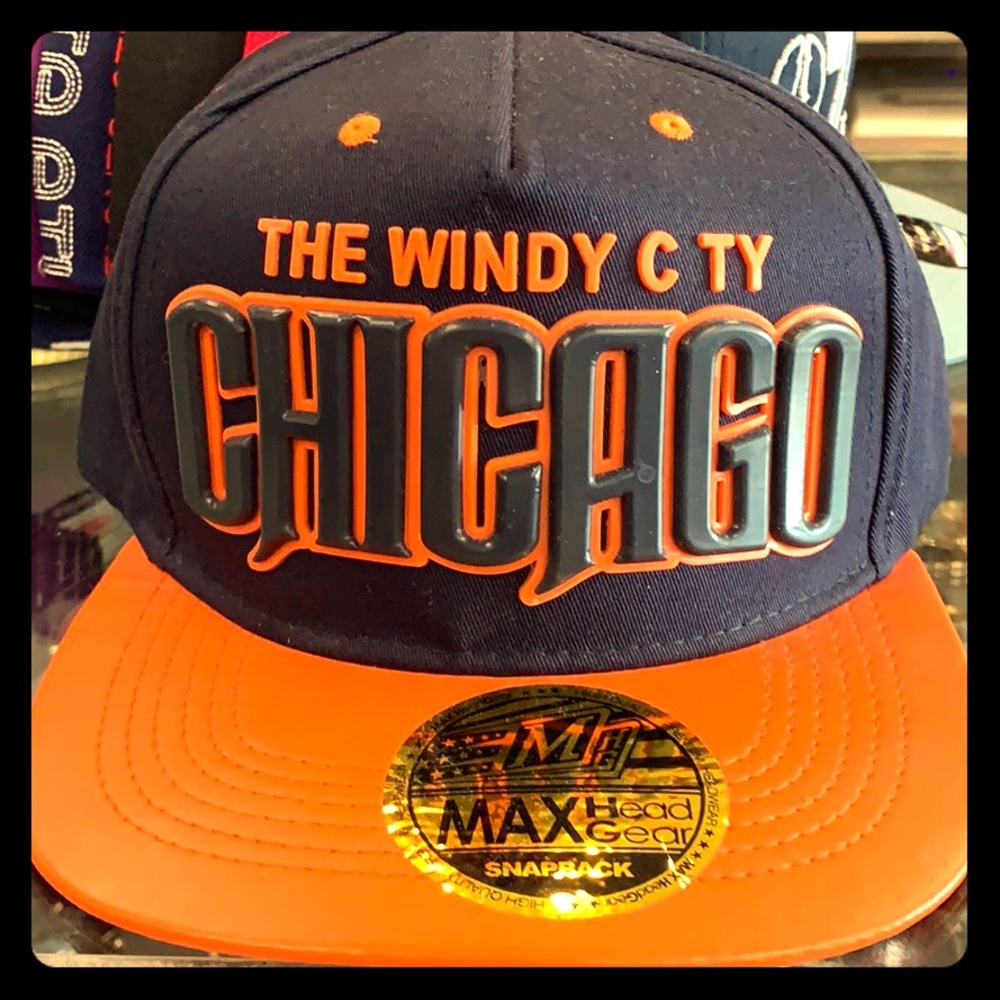 Chicago cap SnapBack in NAVY BLUE ORANGE